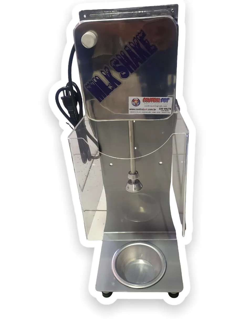 Maquina milk shake de Balcão CM 2014 com suporte e Acrílico 1200 watts